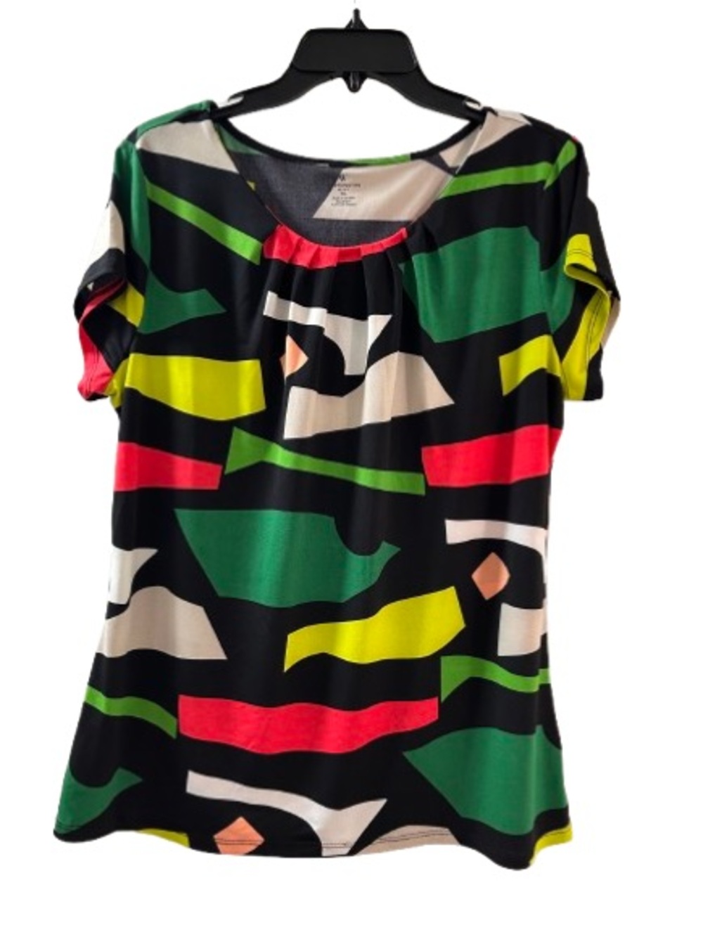 Worthington Short Sleeve Abstract Geometric Top Size-Pxl
